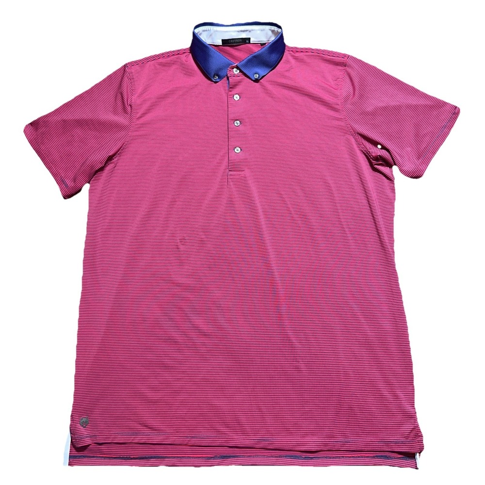 Greyson Polo Shirt Mens XL Red-Violet Golf Performance Button Down Collar